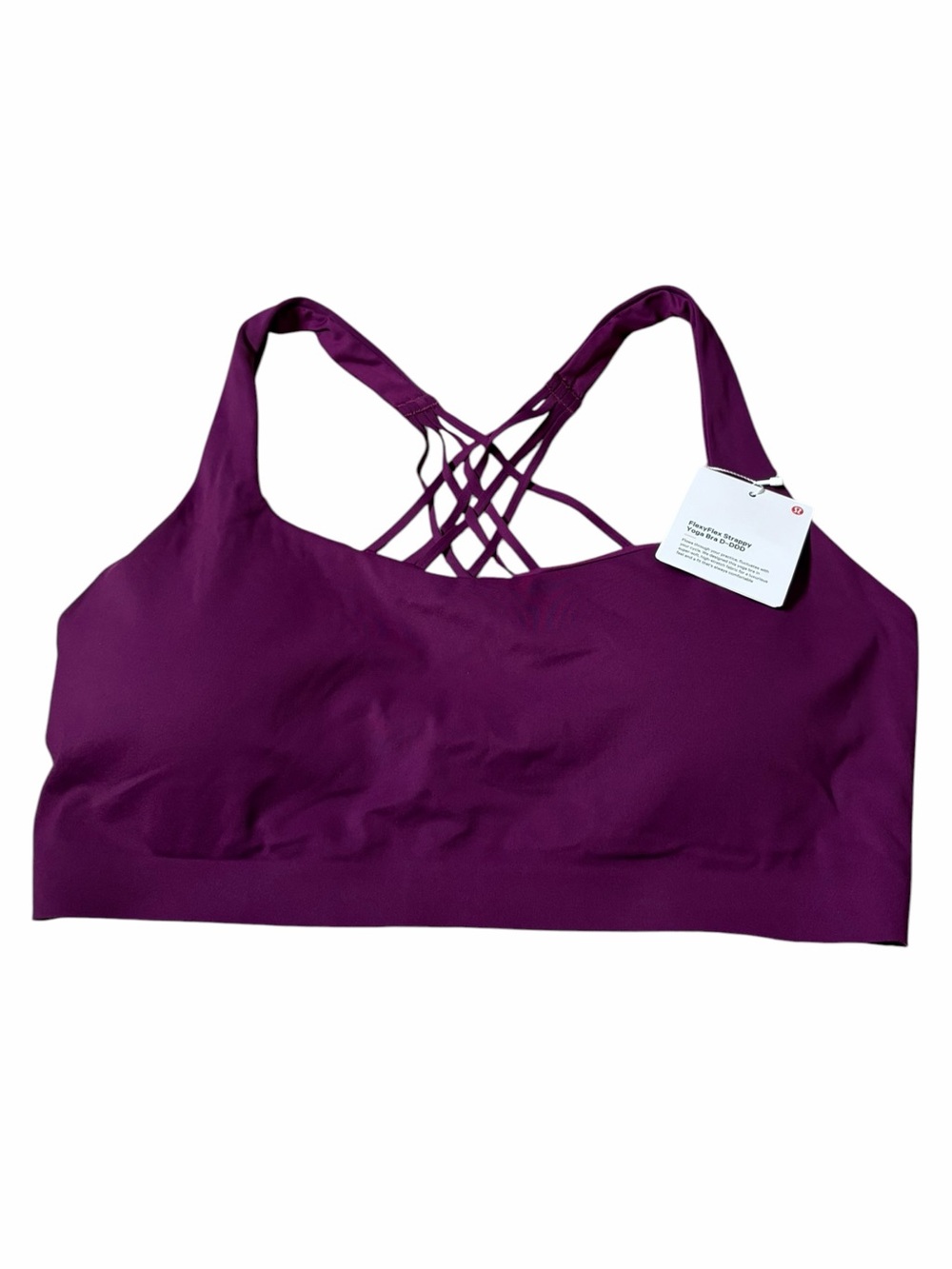 NWT Lululemon FlexyFlex Yoga Bra *Light Support, D-DDD Cups Chilled Grape L/XL